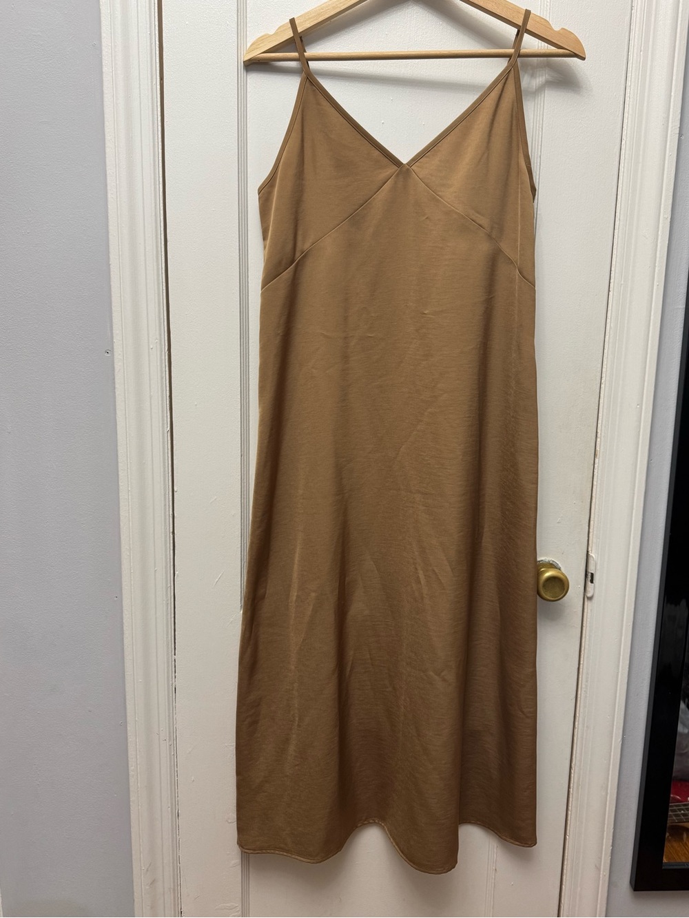 Uniqlo Women's Camisole Satin Slip Maxi Dress - Tan/Gold - Picture 2 of 9